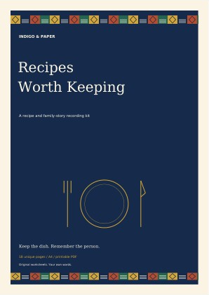 Cover of Recipes Worth Keeping