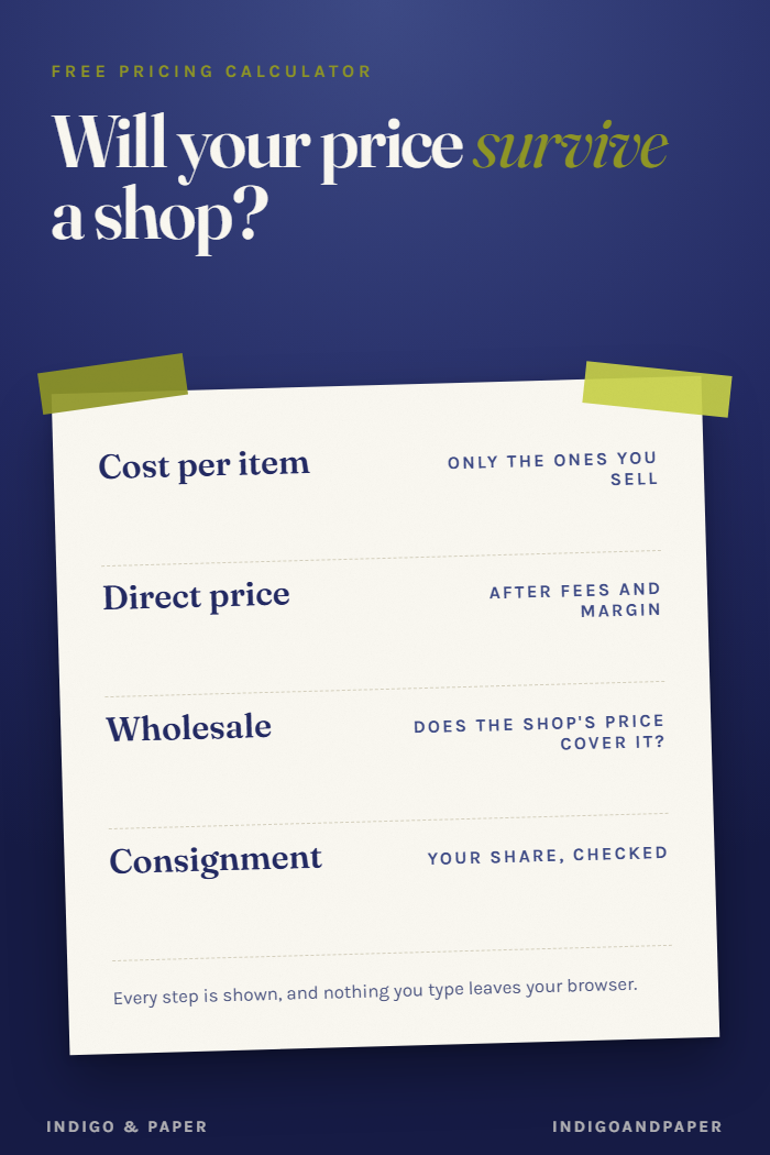 Consignment and Wholesale Pricing Calculator for Makers